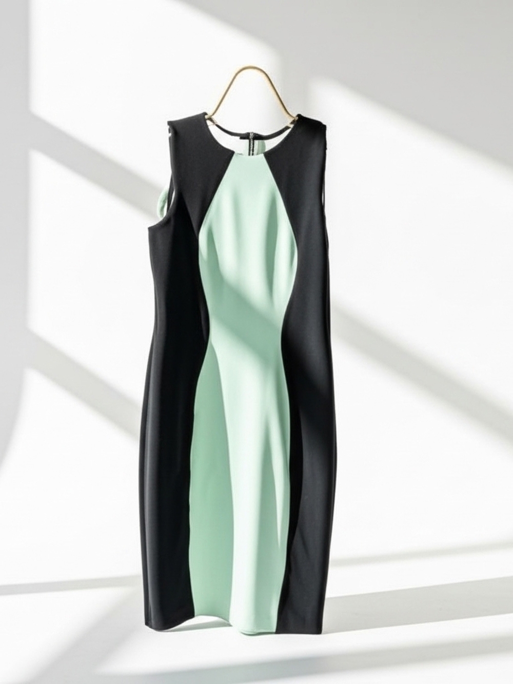 NWT Boston Proper Mint and Black Sleeveless Suba Sheath Midi Dress Womens Size 4 - Picture 1 of 8